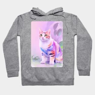 Cat Watercolor Portrait 4 Hoodie